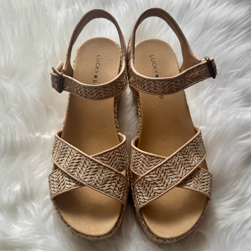 Lucky Brand Women's Woven Wedge Platform Sandals